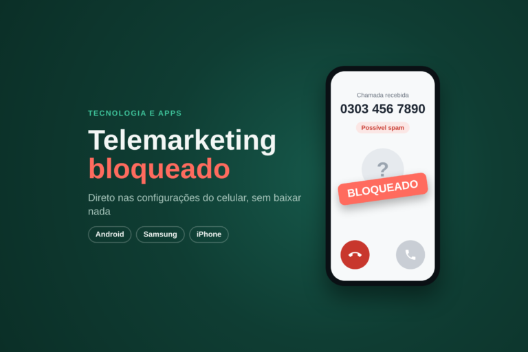 Celular recebendo ligação de telemarketing marcada como spam e bloqueada